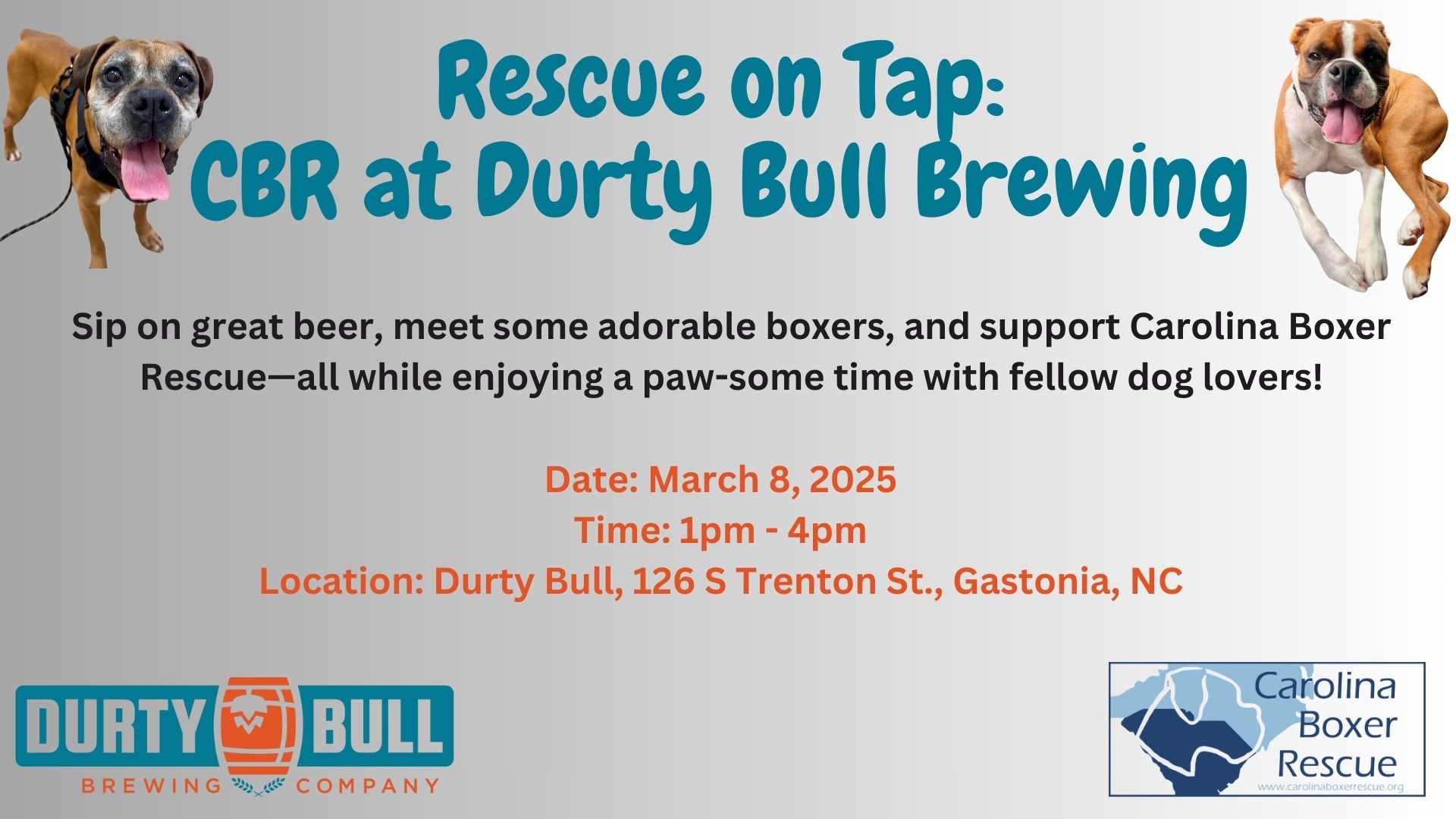 You are currently viewing Rescue on Tap: CBR at Durty Bull Brewing – Gastonia